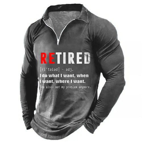 Herren Langarmshirt mit lässigem Reißverschluss und kreativem Statement Heidi-Mode
