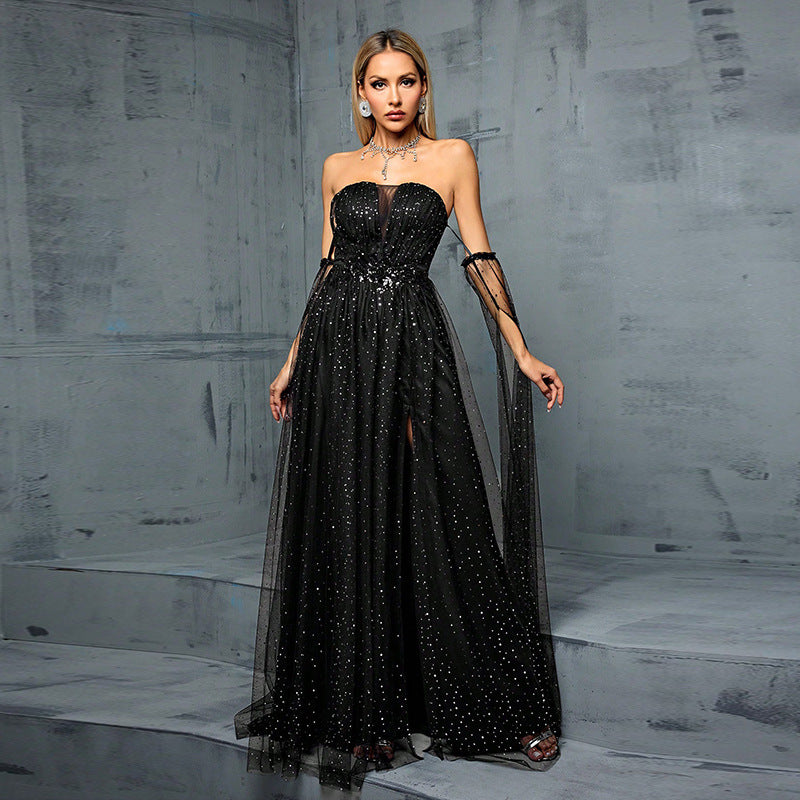 Heidi-Mode | Festkleid Abendkleid Frauen Pailletten Grün Hochwertig Erschwinglich Luxus Nische Toastkleid Hochzeitskleid High Fashion Damen