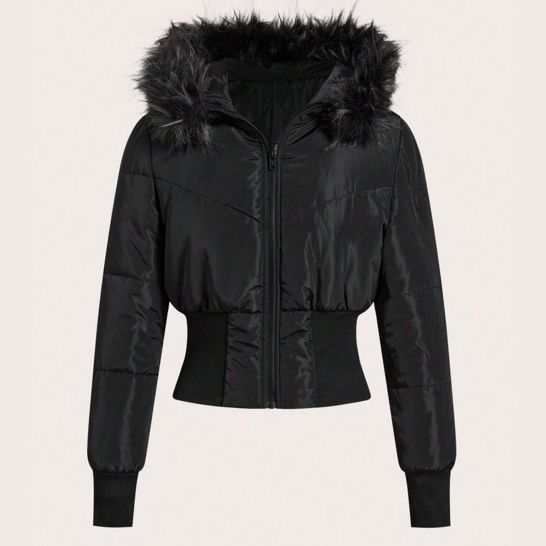 Damen kuschelige Kapuzenjacke mit abnehmbarem Kunstfell Heidi-Mode