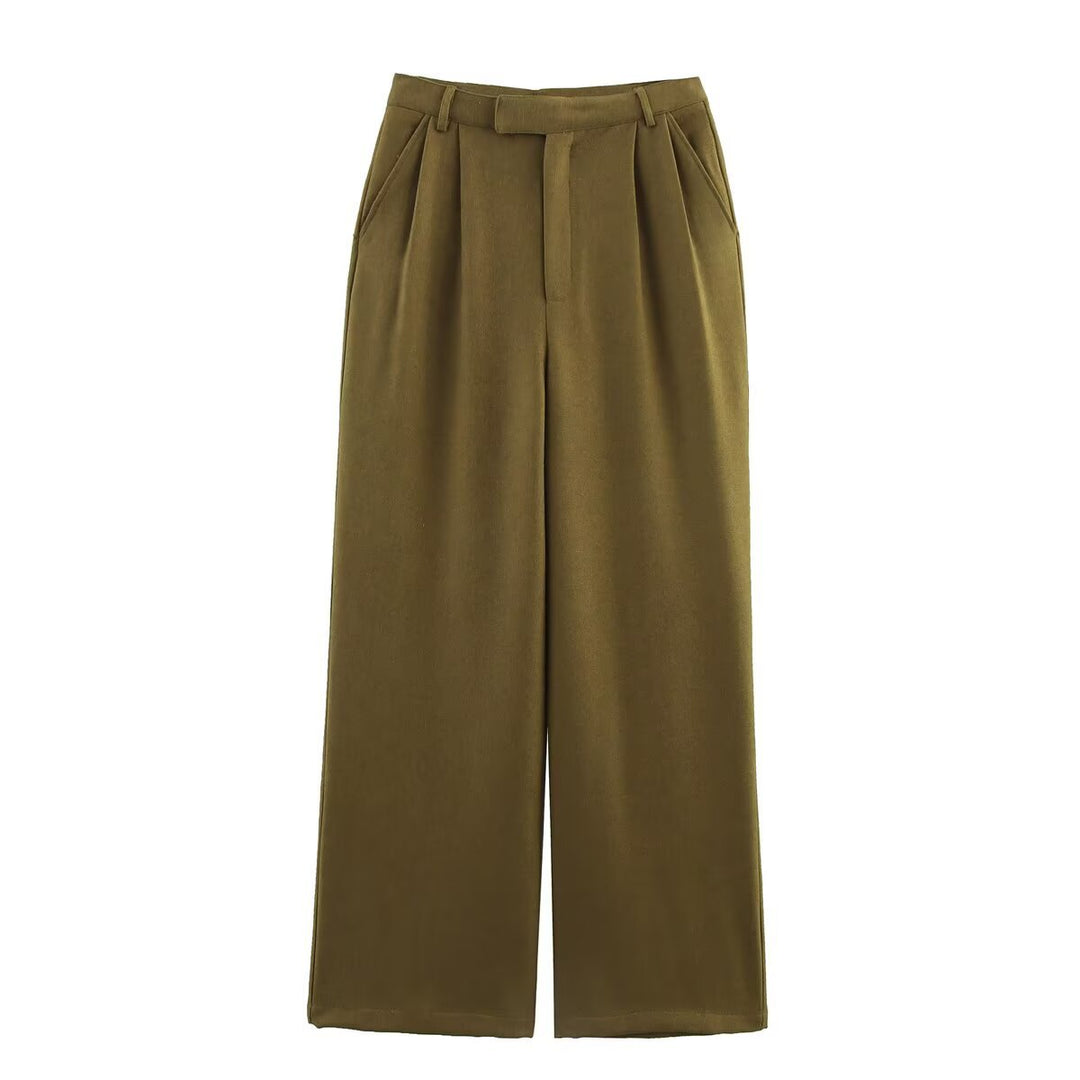 Damen weite Hose mit hohem Bund und Faltenwurf Heidi-Mode