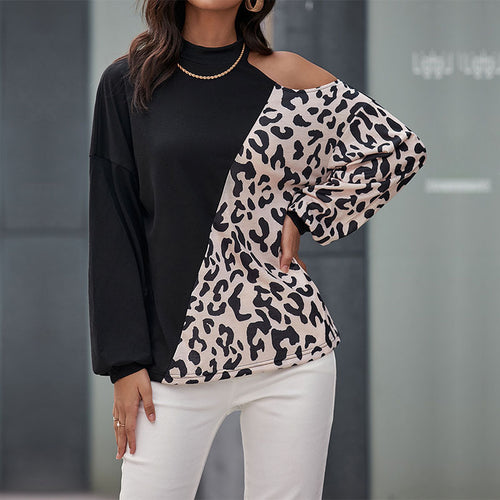 Damen Designer Oberteil mit asiatischem Stehkragen und elegantem Animal-Print Heidi-Mode