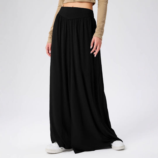 Damen weite Jersey-Hose mit hohem Bund Heidi-Mode