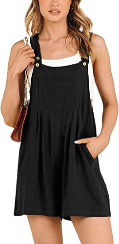 Heidi-Mode | Lässiger Damen Baumwolle Leinen Tasche Weite Bein Overall