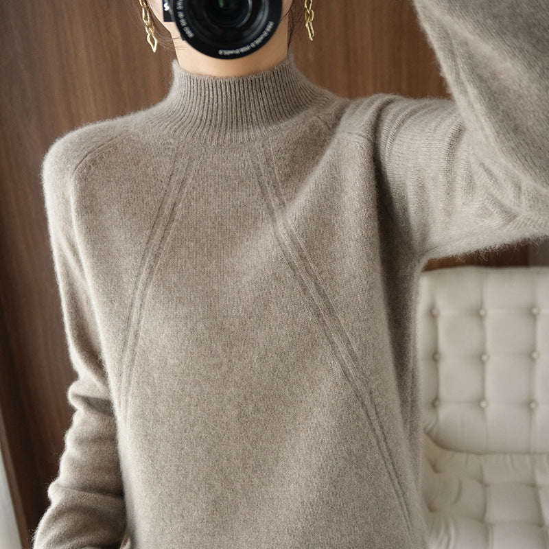 Damen kuscheliger Rollkragenpullover aus feinem Material mit lässigem Schnitt Heidi-Mode