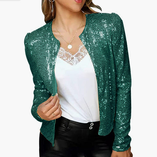 Damen Strickjacke mit Glitzereffekt – Heidi-Mode