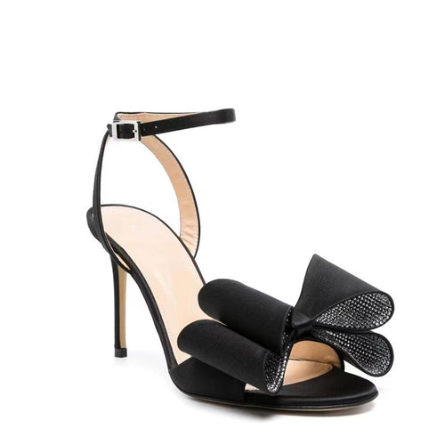 Femme Elegante Offene-Toe Absatzsandalen mit Dekorativem Bogen Heidi-Mode