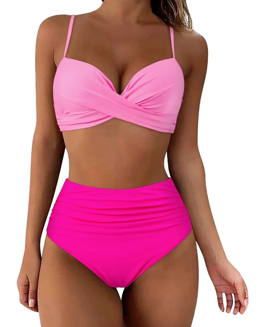 Damen High-Waist Tierdruck-Bikini-Set Heidi-Mode