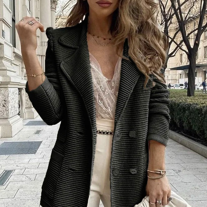 Damen Schnittiger Strickblazer Heidi-Mode