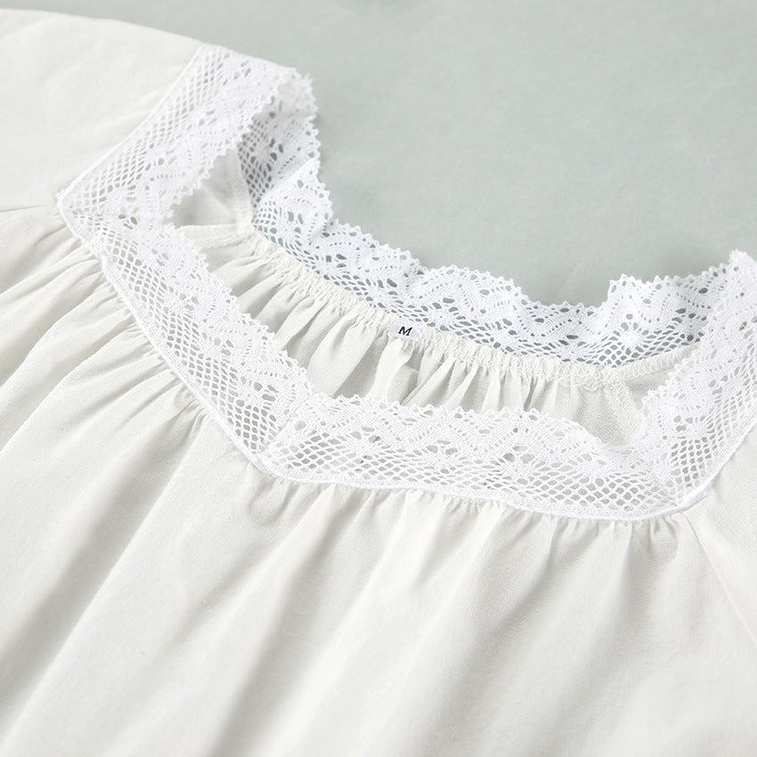 Damen Nachthemd mit feinen Spitzenverzierungen Heidi-Mode