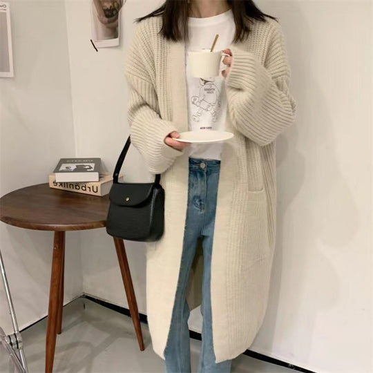 Damen Strickcardigan mit lockerer Silhouette und tiefen Taschen Heidi-Mode