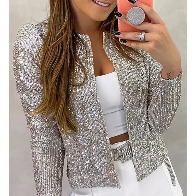 Damen Strickjacke mit Glitzereffekt – Heidi-Mode
