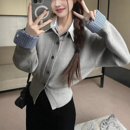 Damen Strickjacke mit klassischem Schnitt und stilvollen Knopfdetails Heidi-Mode