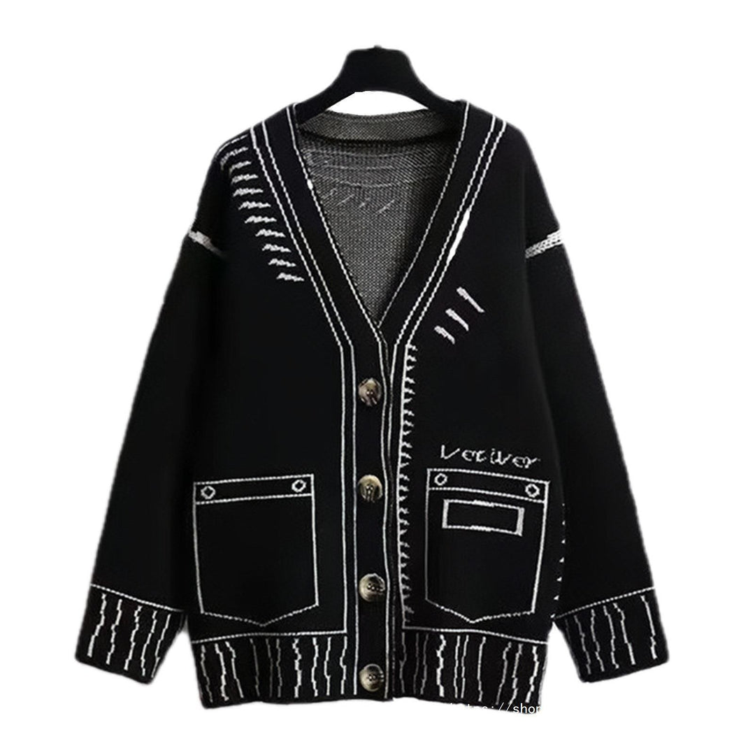 Damen Strickjacke mit kreativem Design und hochwertigen Knöpfen Heidi-Mode