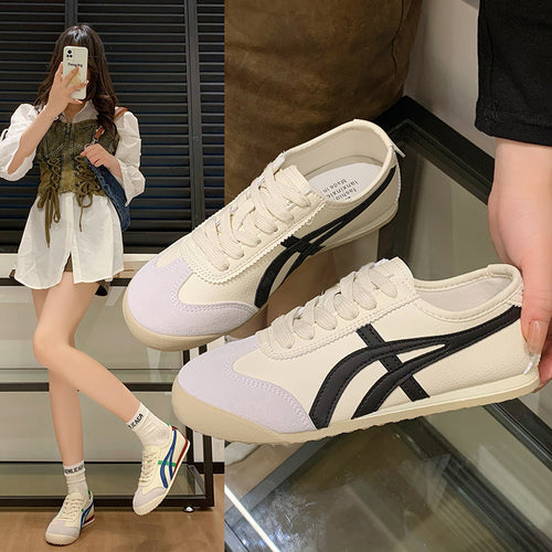 Damen Sportliche Sneakers im Retro-Design mit kontrastierenden Farbakzenten Heidi-Mode