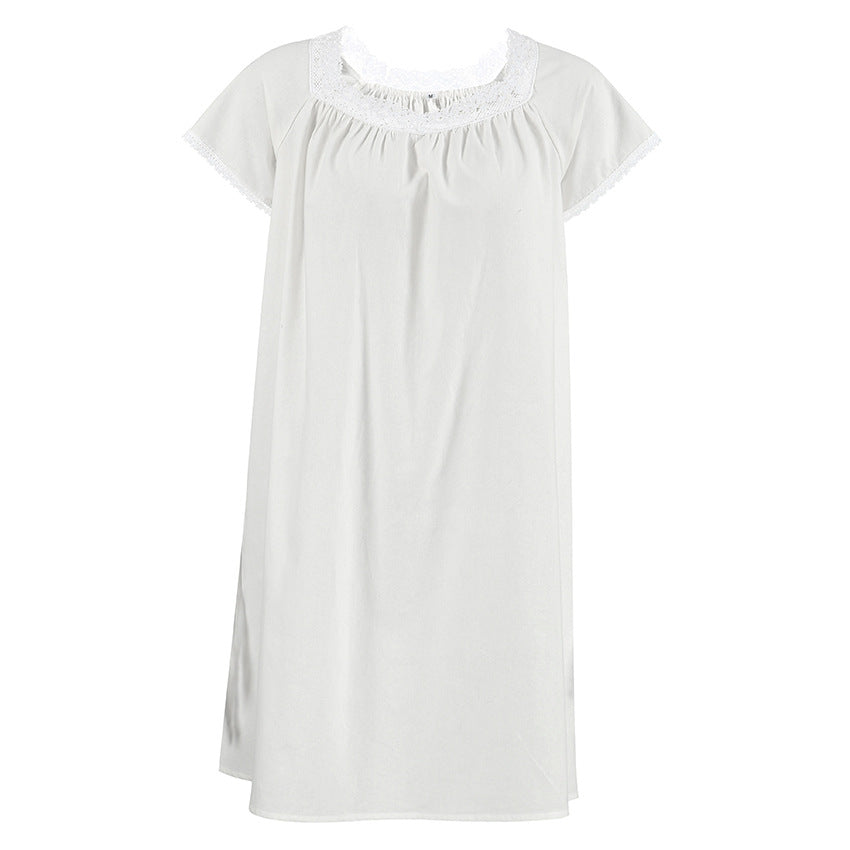 Damen Nachthemd mit feinen Spitzenverzierungen Heidi-Mode