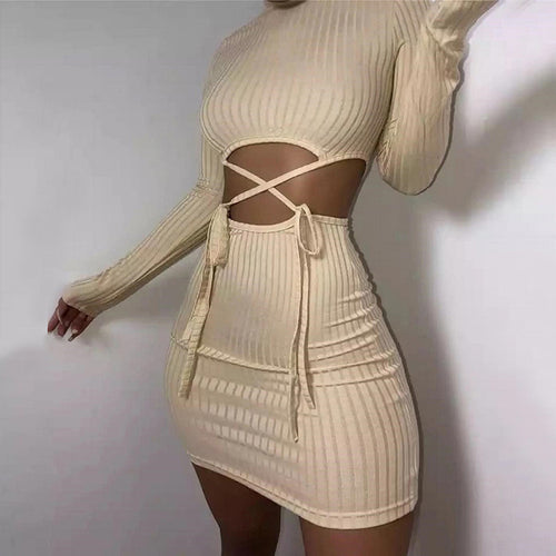Damen figurbetontes Wickelkleid mit Cut-Out-Details Heidi-Mode