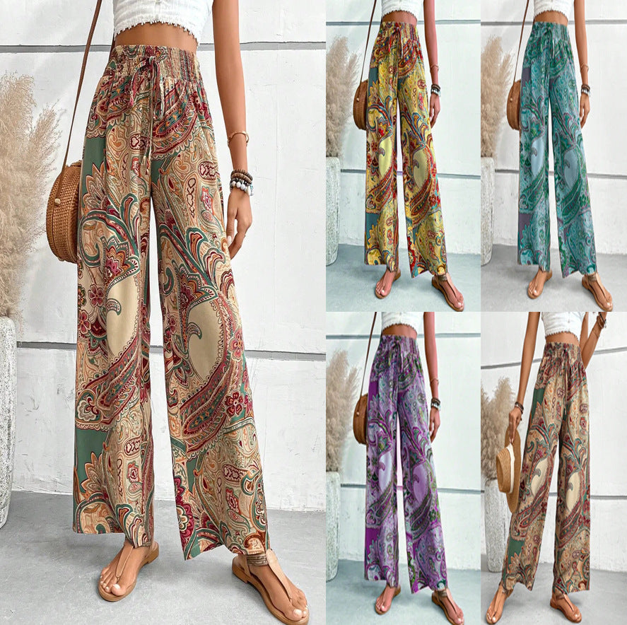 Damen Weite Hosen mit Paisleydruck Heidi-Mode