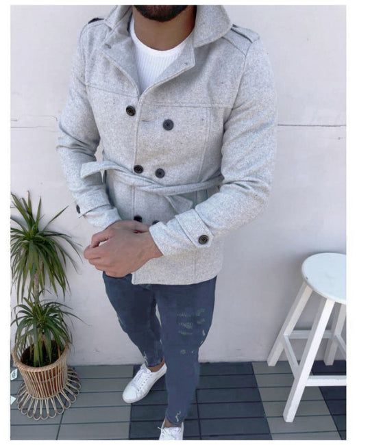 Herren Mantel mit doppelter Knopfreihe Heidi-Mode