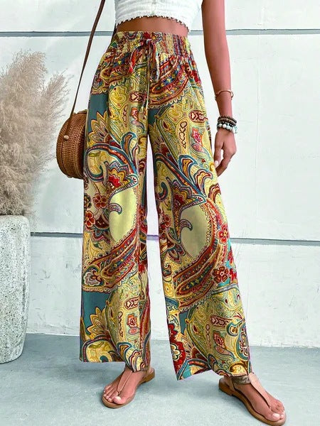 Damen Weite Hosen mit Paisleydruck Heidi-Mode