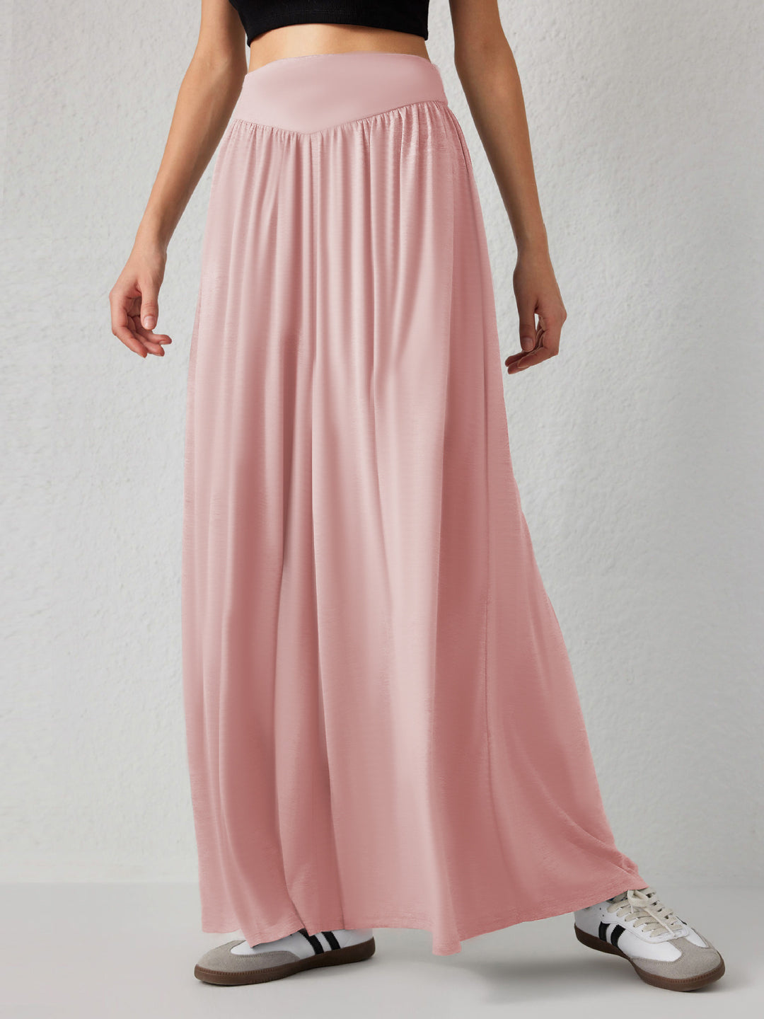 Damen weite Jersey-Hose mit hohem Bund Heidi-Mode