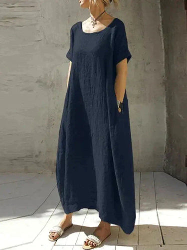 Heidi-Mode | Maxikleid Baumwolle und Leinen Übergröße