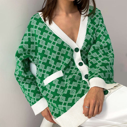 Heidi-Mode | Sommer Strickjacke Damen mit Übergrößenmuster