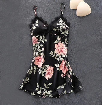 Luxuriöses Bettwäscheset aus Satin mit Blumenmuster