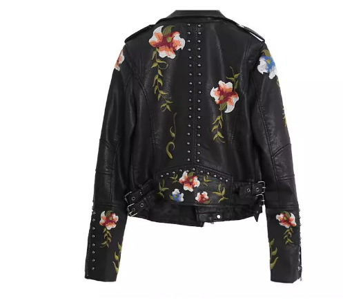 Heidi-Mode | Frauen Biker Blumenjacke Modern
