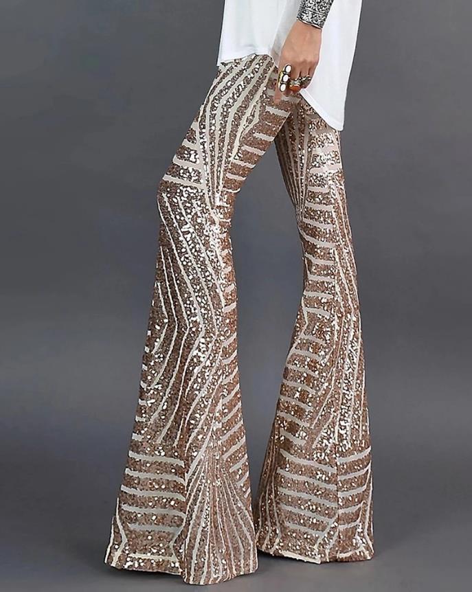 Heidi-Mode | Damen Glitzer Hose In Metallic Optik