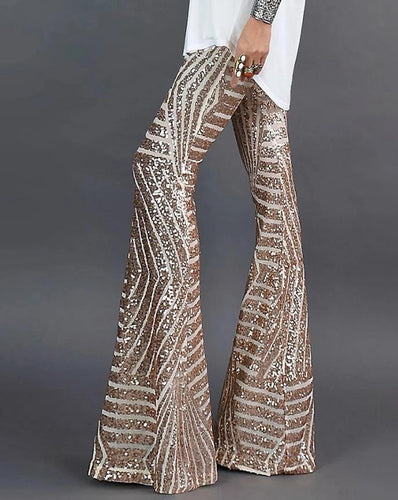 Heidi-Mode | Damen Glitzer Hose In Metallic Optik