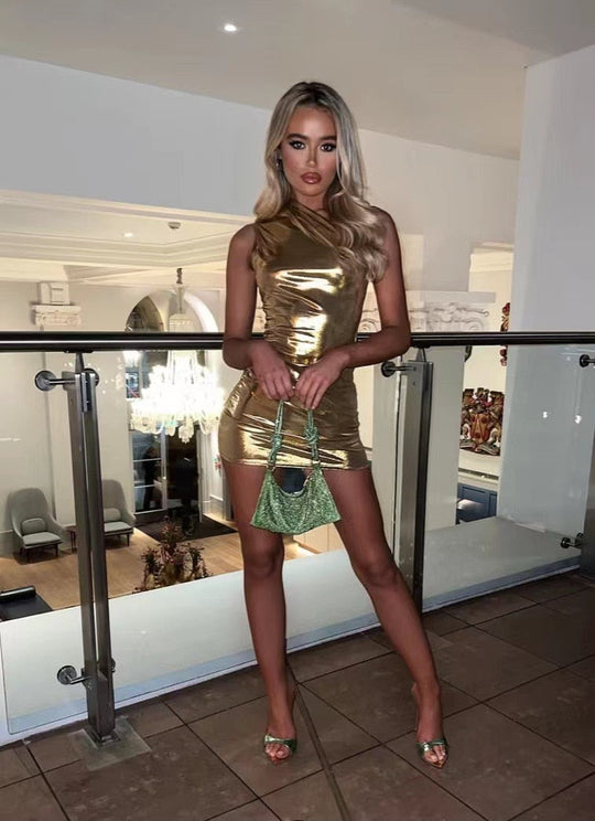 Metallic Mini Kleid