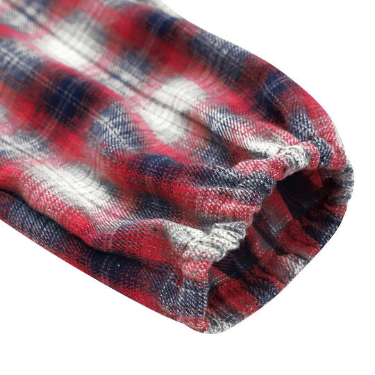 Kariertes Hemdkleid mit Gürtel und Knopfdetails