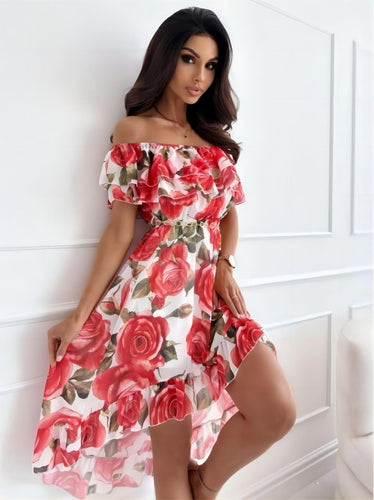 shoulder jurk met rode rozen