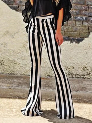 Heidi-Mode | Neue Yoga-Hosen Sexige Leggings Schwarze Weiße Gestreifte Bedruckte Lockerweite Damen Streetwear Elastische Elegante Hosen