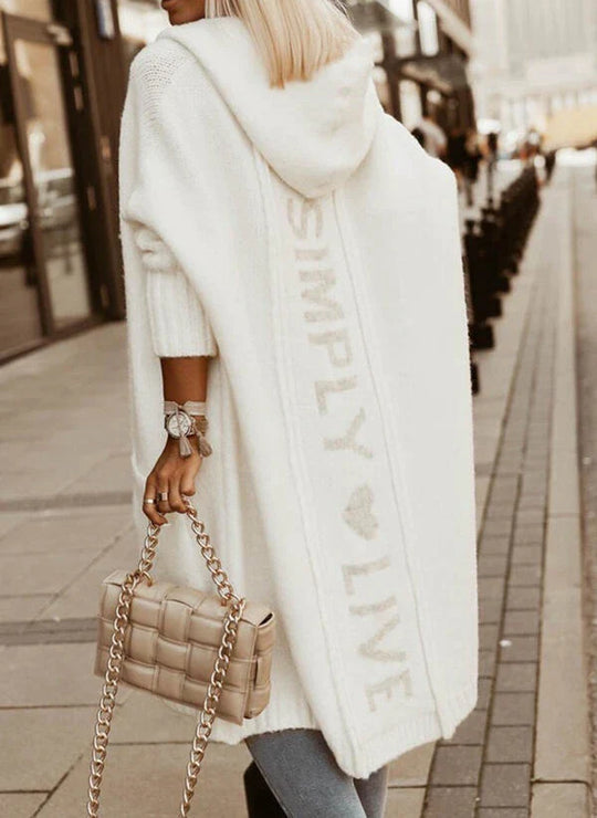 Langer Cardigan mit Kapuze