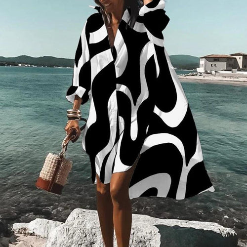 Heidi-Mode | Oversized Gedrucktes Kleid