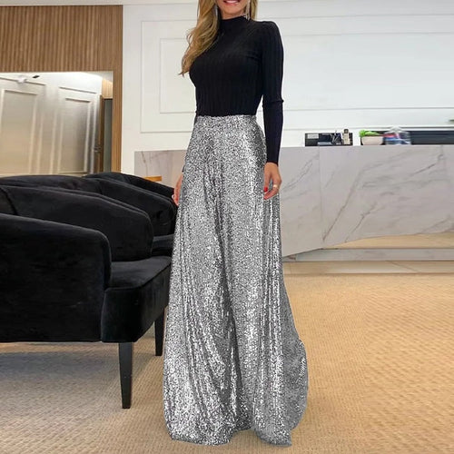 Heidi-Mode | Festliche Glitzer Weite Hose