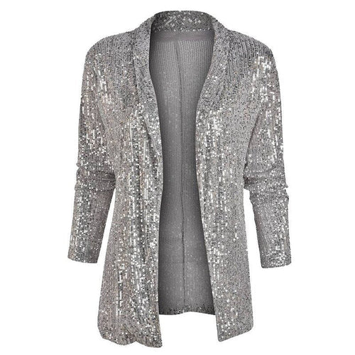 Blazer-Weste mit glitzernden Pailletten