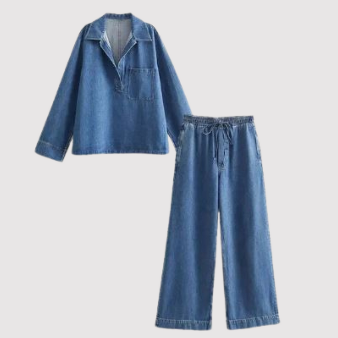 Heidi-Mode | Damen Herbst Blau Denim Set