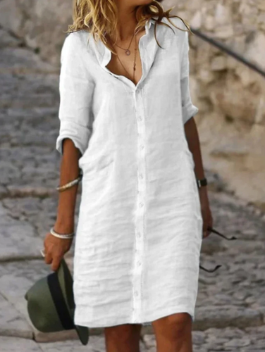 Heidi-Mode | Leinen Bluse Kleid - Perfekte Passform, Nachhaltig & Atmungsaktiv - Von Casual bis Chic, Ideal für Jede Jahreszeit