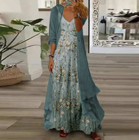 Heidi-Mode | Blaues Maxikleid