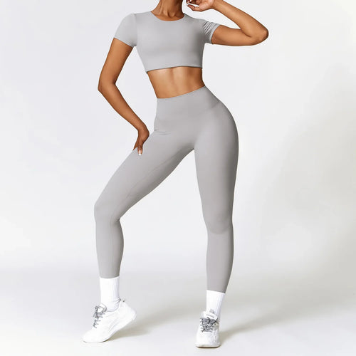 Heidi-Mode | Komplett Home Slid Leggings und Top mit Kurzen Ärmeln