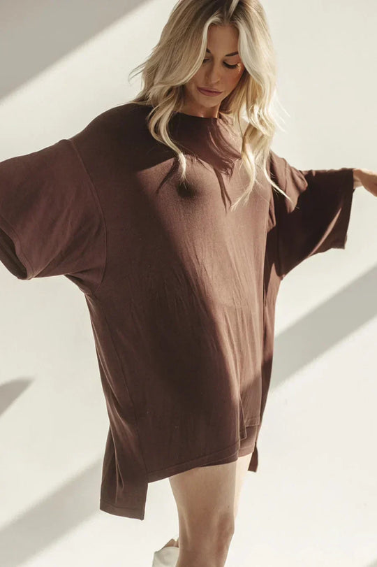 Heidi-Mode | Damen Lounge Set mit Oversized T-Shirt und Biker-Shorts