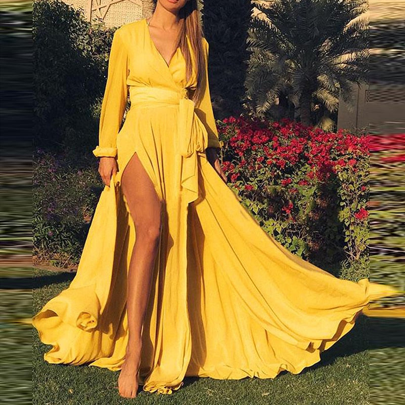 Maxikleid mit Schlitz - Cornilla