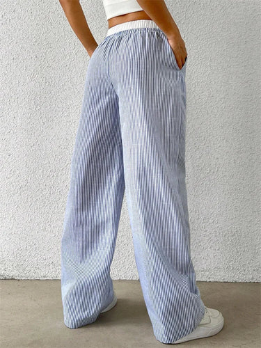 Heidi-Mode | Bequeme Hose mit Weitem Bein und Streifendruck