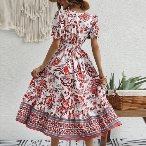 jurk met rode print