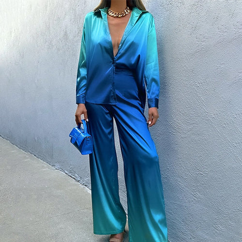 Heidi-Mode | Set aus Losen Shirts und Hosen Im Verlauf-Stil