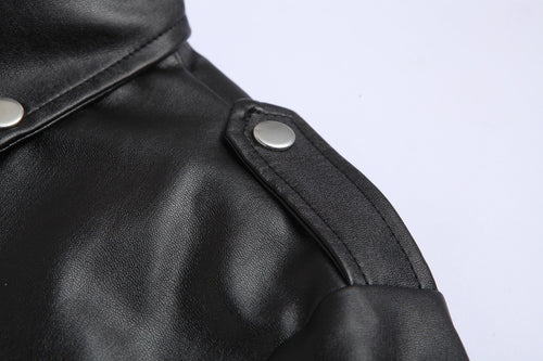 Heidi-Mode | Lederjacke für Herren Slim Fit Stehkragen Winddichte Motorradjacke