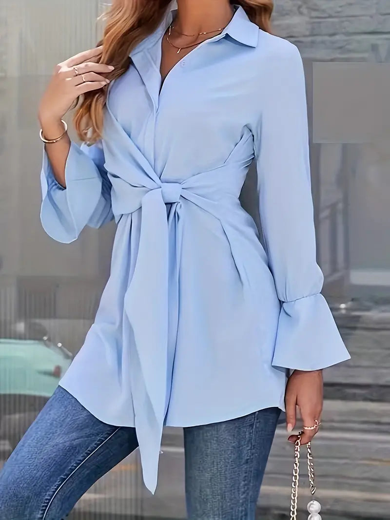 Heidi-Mode | Elegante Bluse mit Bindegürtel