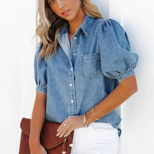 Heidi-Mode | Denim Shirt Klassisches Shirt für Stilvollen Komfort